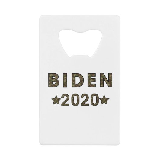 Biden Camouflage Creditkaart Flessenopener (Voorkant)
