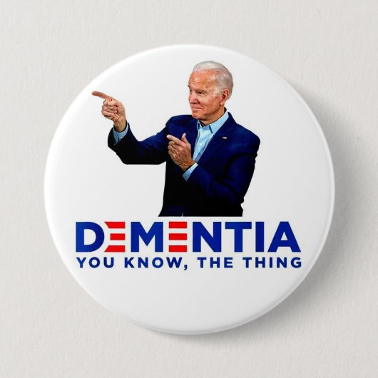 Biden Dementia Ronde Button 7,6 Cm (Voorkant)