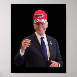 Biden draagt een Trump 2024-Pet Poster