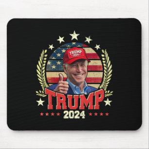 Biden draagt Trump rood Pet Shirt Funny Trump 2024 Muismat