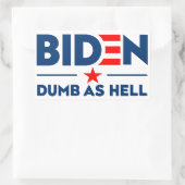 Biden Dumb als hel anti Joe Biden Blue Text Rechthoekige Sticker (Tas)