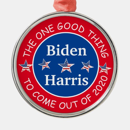 Biden en Harris 2020 met Kerstmis Metalen Ornament (Voorkant)