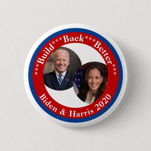 Biden en Harris - Bouwen beter 2020 Ronde Button 5,7 Cm (Voorkant)