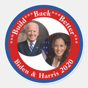 Biden en Harris - Bouwen beter 2020 Ronde Sticker