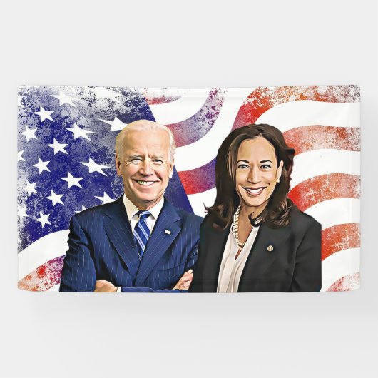 Biden en Harris Outdoor Spandoek (Horizontaal)