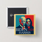Biden en Harris Vierkante Button 5,1 Cm (Voorkant /achterkant)