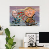 Biden Fending off Beast of Lies Poster (Thuiskantoor)