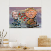 Biden Fending off Beast of Lies Poster (Keuken)