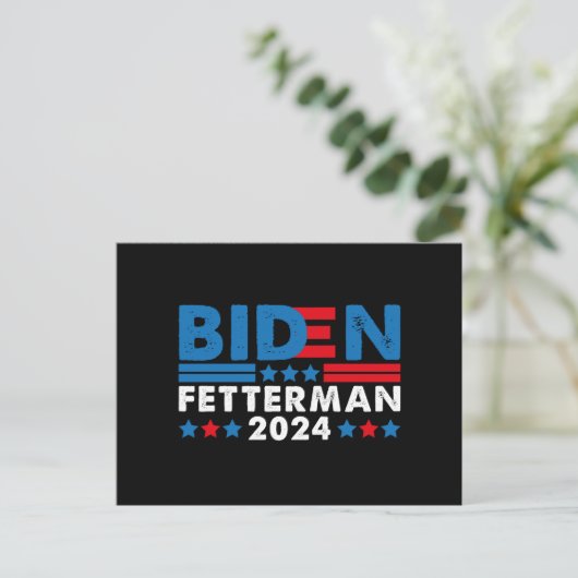 Biden Fetterman 2024  Briefkaart (Staand voorkant)
