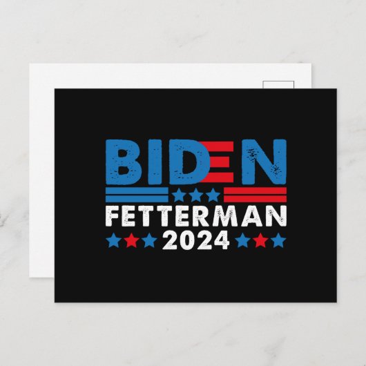 Biden Fetterman 2024  Briefkaart (Voorkant / Achterkant)