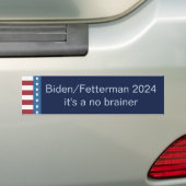 Biden Fetterman 2024 is een no Brainer Biden Bumpersticker (Op auto)