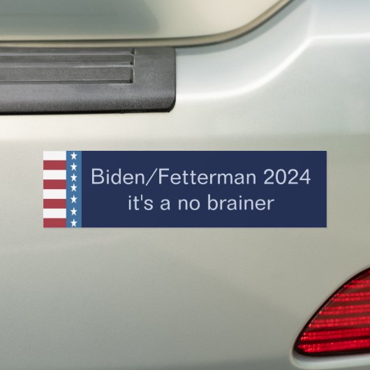 Biden Fetterman 2024 is een no Brainer Biden Bumpersticker (Op auto)