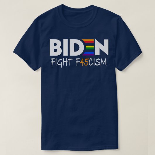 Biden Fight F45cism Anti Republican Pride Flag LGB T-shirt (Design voorkant)