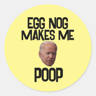 BIDEN FUNNY KERST STICKERS EGG NOG POOP