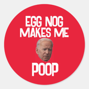BIDEN FUNNY KERST STICKERS EGG NOG POOP