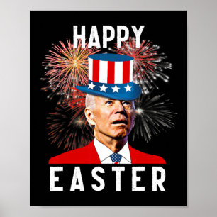 Biden Gelukkig Pasen Voor Grappig 4 Juli Poster