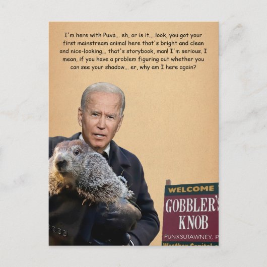 Biden Groundhog Day Briefkaart (Voorkant)