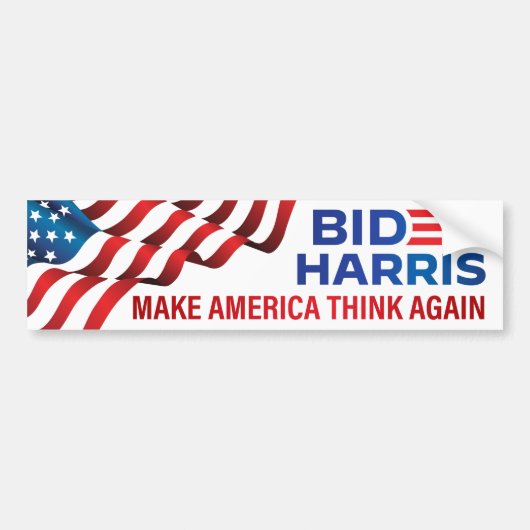 Biden Harris 2020 - Amerika opnieuw laten nadenken Bumpersticker (Voorkant)