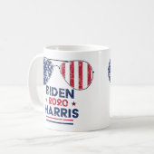 Biden Harris 2020 Aviator Sunbril American Flag Koffiemok (Voorkant links)