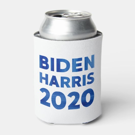 Biden Harris 2020 blauw waterverf tekst Blikjeskoeler (Blikje Voorkant)