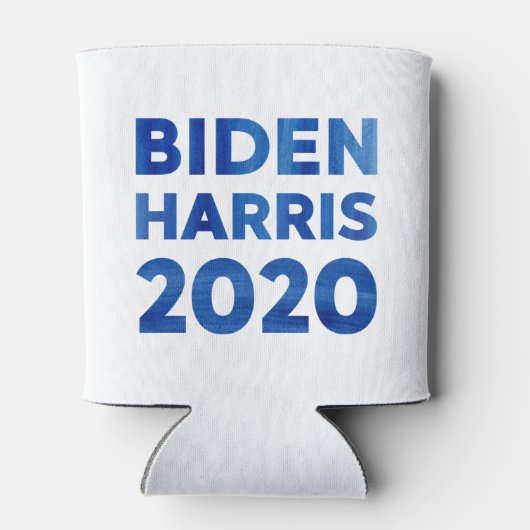 Biden Harris 2020 blauw waterverf tekst Blikjeskoeler (Achterkant)