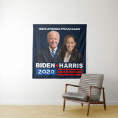 Biden Harris 2020 Blauwe Campagnebanners Wandkleed (In situ)
