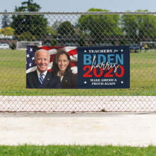 Biden Harris 2020 Campagne met patriottische foto Spandoek