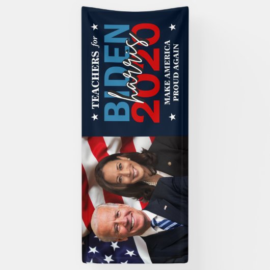 Biden Harris 2020 Campagne met patriottische foto Spandoek (Verticaal)