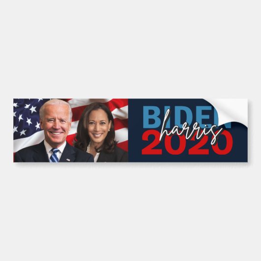 Biden Harris 2020 Campaign met patriottische foto Bumpersticker (Voorkant)