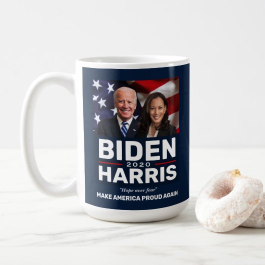 Biden Harris 2020 Collectible Keepomwille Foto Koffiemok (Met donut)