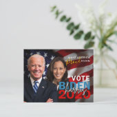 Biden Harris 2020 Collector's Patriottische Foto Briefkaart (Staand voorkant)