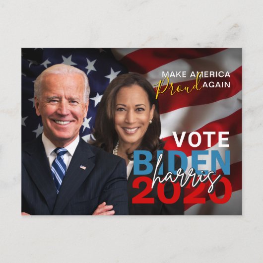 Biden Harris 2020 Collector's Patriottische Foto Briefkaart (Voorkant)