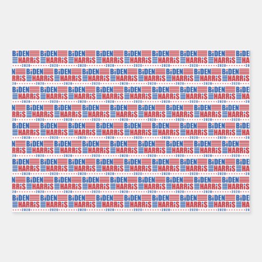Biden/Harris 2020 Dag Don Pattern Inpakpapier Vel (Voorkant)