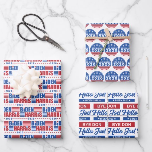 Biden/Harris 2020 Dag Don Pattern Inpakpapier Vel (Voorkant)