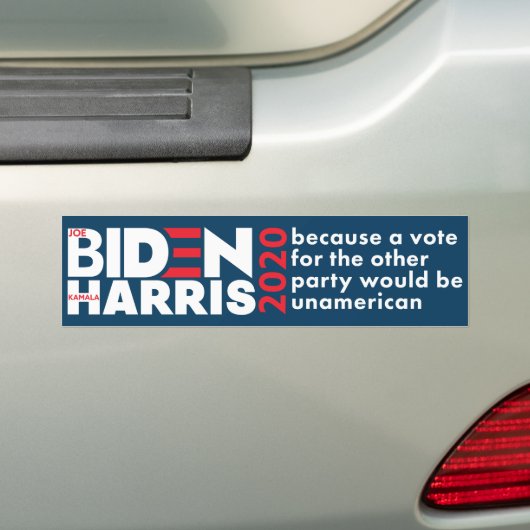 Biden/Harris 2020 Election Trump is unamerican Bumpersticker (Op auto)