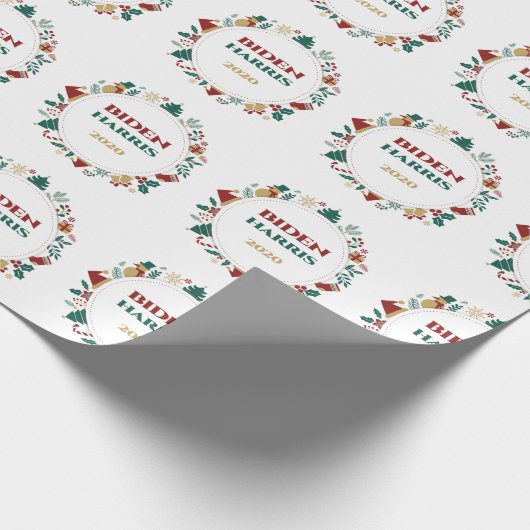 Biden/Harris 2020 feestelijke kerst Cadeaupapier (Hoek)