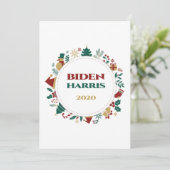 Biden/Harris 2020 feestelijke kerst Feestdagenkaart (Staand voorkant)