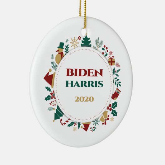 Biden/Harris 2020 feestelijke kerst Keramisch Ornament (Rechts)