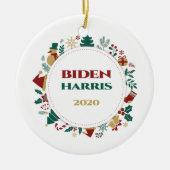 Biden/Harris 2020 feestelijke kerst Keramisch Ornament (Voorkant)
