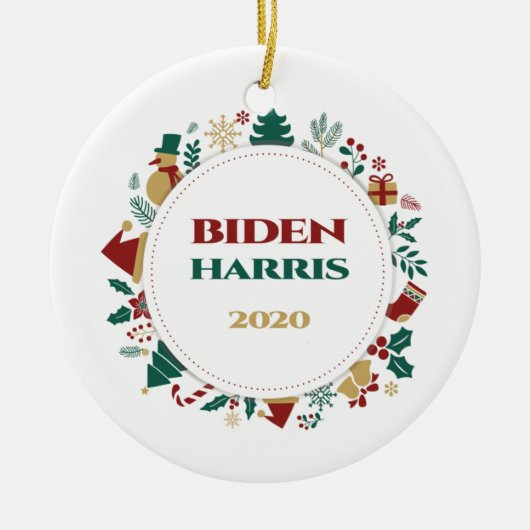 Biden/Harris 2020 feestelijke kerst Keramisch Ornament (Voorkant)