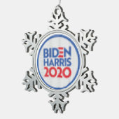 Biden Harris 2020 Gebreide feestdag Tin Sneeuwvlok Ornament (Rechts)