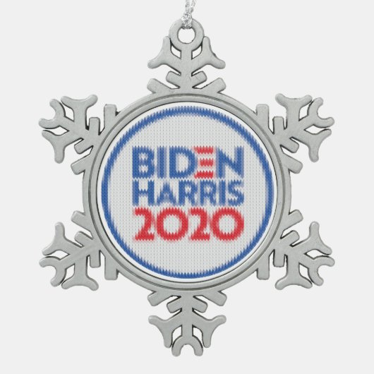 Biden Harris 2020 Gebreide feestdag Tin Sneeuwvlok Ornament (Voorkant)
