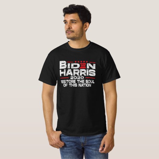 Biden harris 2020 herstelt de ziel van dit land t-shirt (Voorkant volledig)