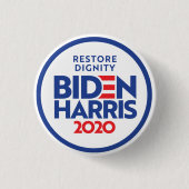 BIDEN HARRIS 2020: Herstelwaardigheid Ronde Button 3,2 Cm (Voorkant)