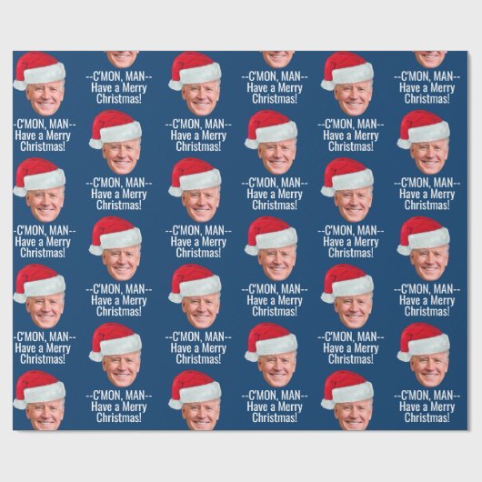 Biden Harris 2020 - Joe Santa Hat - C'mon Man Cadeaupapier (Vlak)