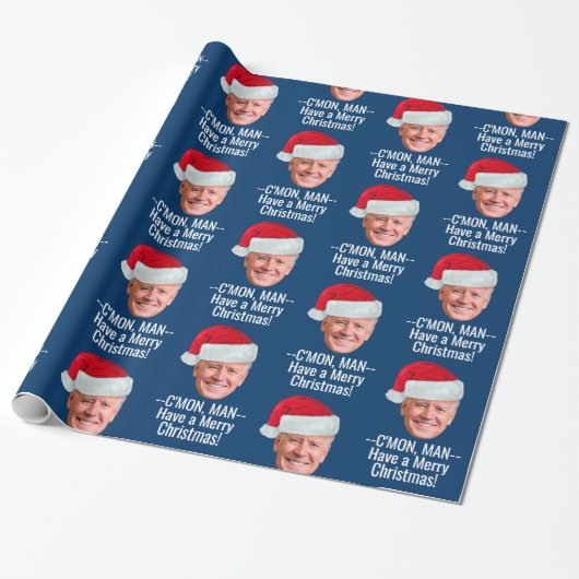 Biden Harris 2020 - Joe Santa Hat - C'mon Man Cadeaupapier (Uitgerold)