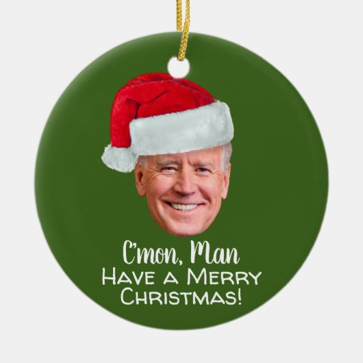 Biden Harris 2020 - Joe Santa Hat C'mon Man Keramisch Ornament (Voorkant)