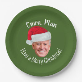 Biden Harris 2020 - Joe Santa Hat - C'mon Man Papieren Bordje