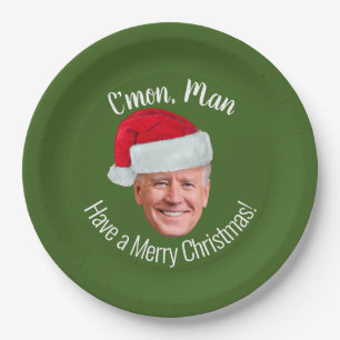 Biden Harris 2020 - Joe Santa Hat - C'mon Man Papieren Bordje