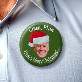 Biden Harris 2020 - Joe Santa Hat - C'mon Man Ronde Button 7,6 Cm